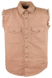 Mens Denim Beige Sleeveless