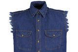 Mens Denim Dark Blue Sleeveless Shirt