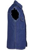Mens Denim Dark Blue Sleeveless Shirt