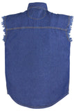 Mens Denim Dark Blue Sleeveless Shirt