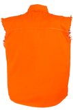 Mens Denim Orange Sleeveless Shirt