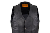 Mens Black Leather Vest