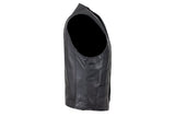 Mens Black Leather Vest