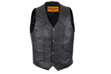 Mens Black Leather Vest