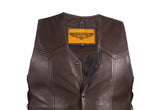Mens Brown Leather Vest
