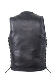 Mens Plain Leather Vest With Gun Pocket
