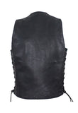 Mens Plain Leather Vest With Zipper Front