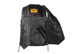 Mens Plain Leather Vest With Gun Pocket