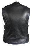 Mens Leather Vest With Velcro Straps