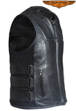 Mens Leather Vest With Velcro Straps