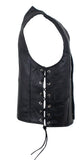 Mens Leather Motorcycle Vest With Buffalo Nickel Snaps