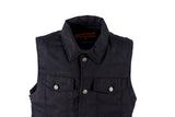 Mens Plain Denim Vest With 5 Snaps