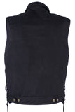 Mens Plain Denim Vest With 5 Snaps