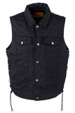 Mens Plain Denim Vest With 5 Snaps