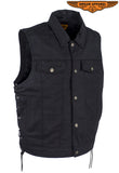 Mens Plain Denim Vest With 5 Snaps