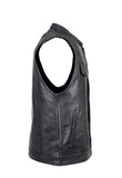 Mens Naked Cowhide Black Liner & Zipper Vest W/ Gun Pocket by Club Vest