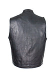 Mens Naked Cowhide Black Liner & Zipper Vest W/ Gun Pocket by Club Vest