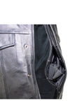 Mens Naked Cowhide Black Liner & Zipper Vest W/ Gun Pocket by Club Vest
