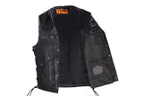 Mens Leather Vest With Gun Pocket & 12 Pockets