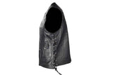 Mens Leather Vest With Gun Pocket & 12 Pockets