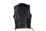 Mens Leather Vest With Gun Pocket & 12 Pockets