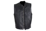 Men's Zippered 1/2" Collar Motorcycle Club Vest