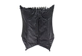 Women's Black Leather and Lace Corset