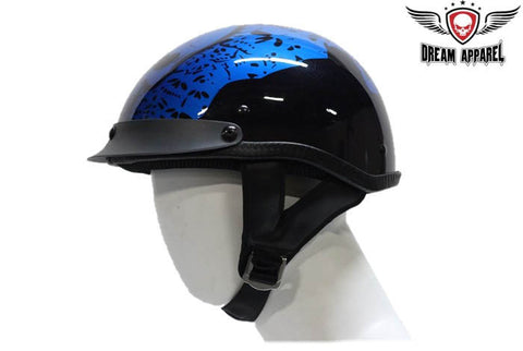 Blue DOT Approved Motorcycle Helmet W/ Boneyard Graphic