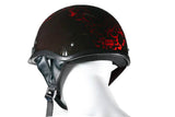 Burgundy DOT Approved Motorcycle Helmet W/ Boneyard Graphic