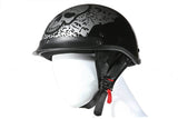 Silver DOT Approved Motorcycle Helmet W/ Boneyard Graphic