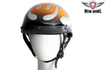 DOT Approved Chrome Motorcycle Helmet W/ Flames Graphic