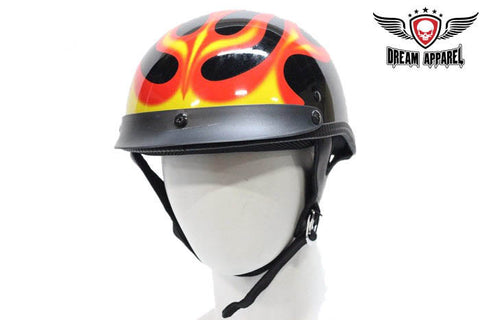 DOT Approved Motorcycle Helmet W/ Flames Graphic