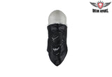 Leather Triangle Face Muffler With Reflective Skull