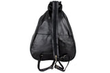 Black PVC Backpack W/ Center Zipper - Women