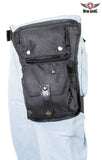 Black Textile Multi Pocket Thigh Bag with Gun Pocket
