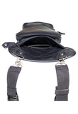 Black Naked Cowhide Leather Multi-pocket Thigh Bags