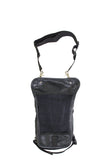 Black Naked Cowhide Leather Multi-pocket Thigh Bags