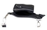 Black Naked Cowhide Leather Thigh Bag W/ Gun Pocket