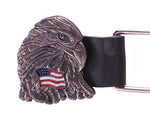 Double Chain Eagle W/ USA Flag Motorcycle Vest Extender