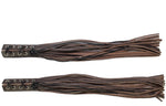 Dark Brown Leather Motorcycle Handlebar Covers with Fringe