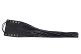 Black Leather Motorcycle Handlebar Covers with Fringe