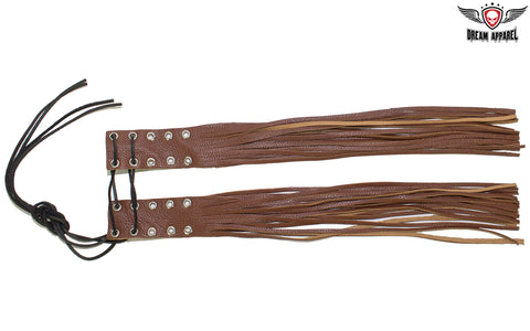 Motorcycle Light Brown Brake & Clutch Covers With Fringes