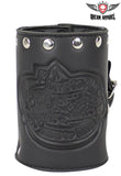 Studded Leather Motorcycle Cup Holder