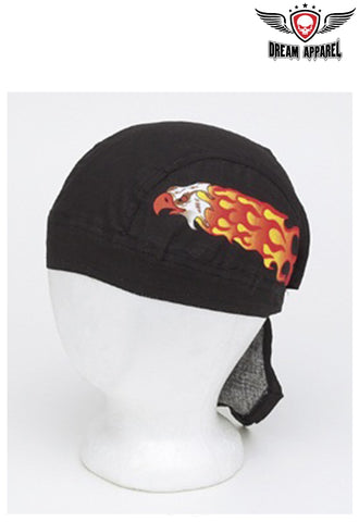 Cotton Skull Cap w/ Eagle in Flames Design