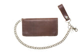 Heavy Duty Dark Brown Leather Chain Wallet