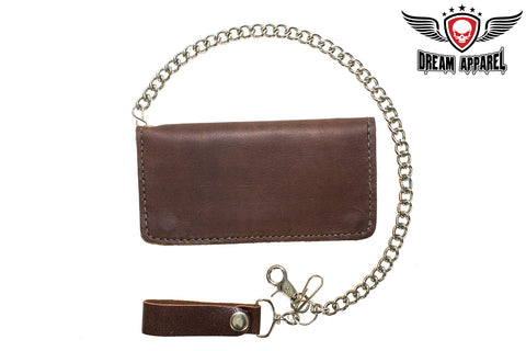 Heavy Duty Dark Brown Leather Chain Wallet