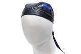 Leather Skull Cap with Colored Flames