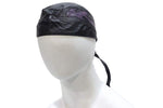 Leather Skull Cap with Colored Flames