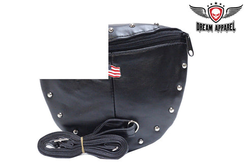 Women's Studded PVC Bag with American Flag