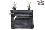 Women's Premium Four-Pocket Motorcycle Leather Belt Bag